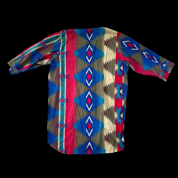 Vintage Woolrich Woolen Mills Aztec Oversized Chamois Popover Tunic Shirt - Picture 7 of 7